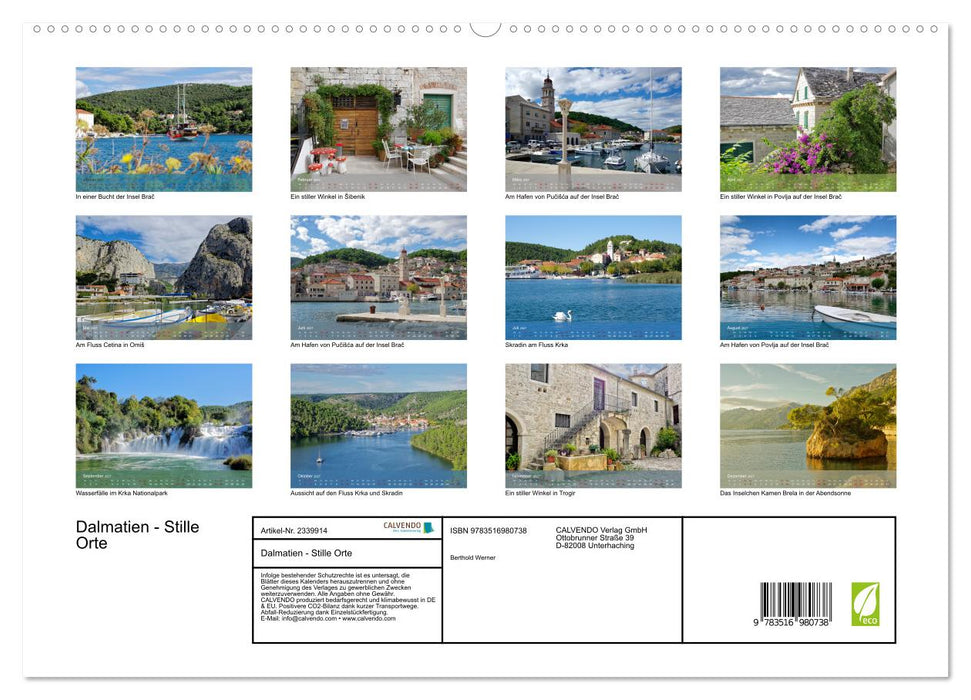 Dalmatien - Stille Orte (CALVENDO Premium Wandkalender 2027)