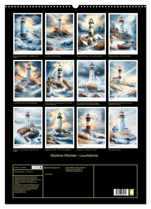 Maritime Wächter - Leuchttürme (CALVENDO Wandkalender 2027)