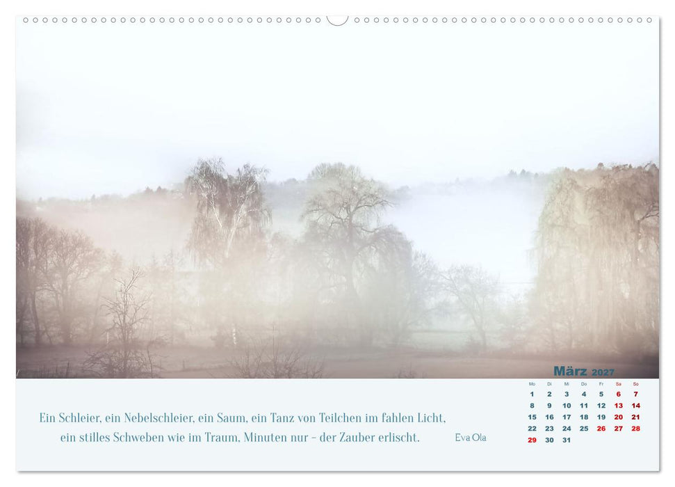 Nebelfarben. Ein poetischer Spaziergang (CALVENDO Premium Wandkalender 2027)