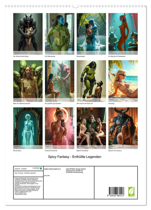 Spicy Fantasy - Enthüllte Legenden (CALVENDO Premium Wandkalender 2027)