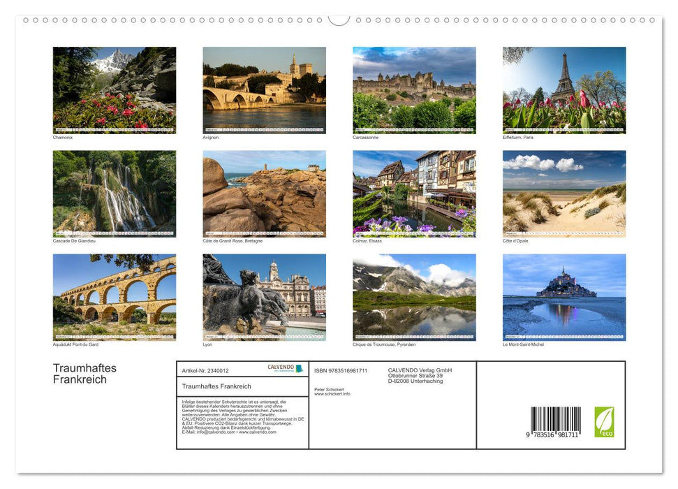 Traumhaftes Frankreich (CALVENDO Premium Wandkalender 2027)