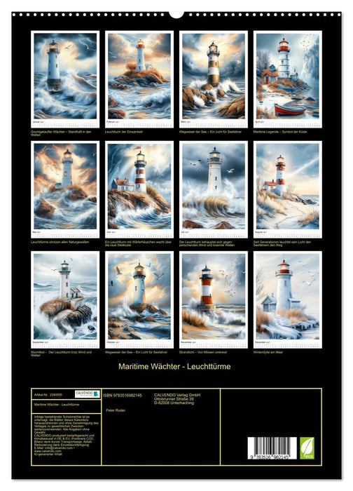 Maritime Wächter - Leuchttürme (CALVENDO Premium Wandkalender 2027)