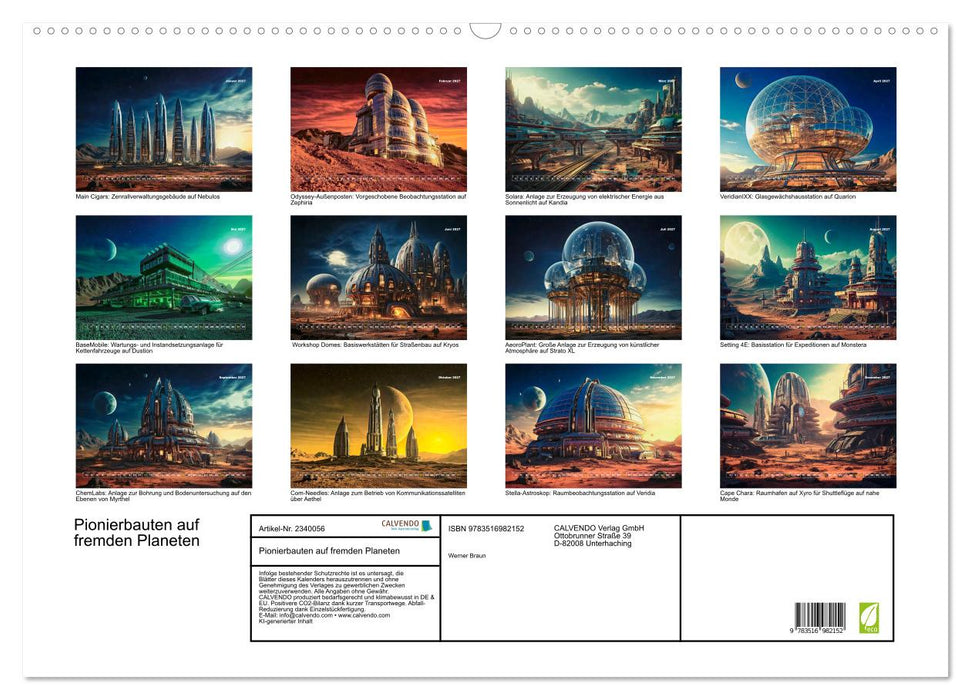 Pionierbauten auf fremden Planeten (CALVENDO Wandkalender 2027)