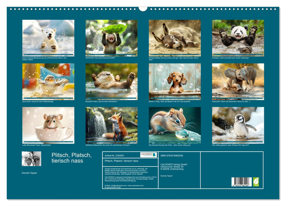 Plitsch, Platsch, tierisch nass (CALVENDO Wandkalender 2027)