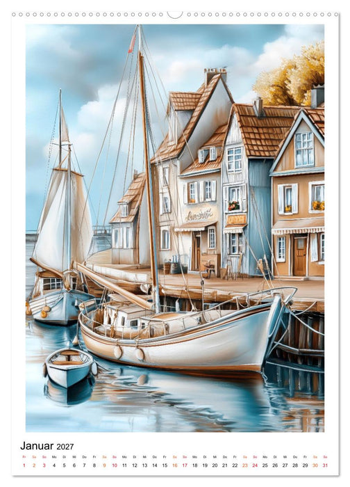 Maritimes Leben im Hafen (CALVENDO Premium Wandkalender 2027)