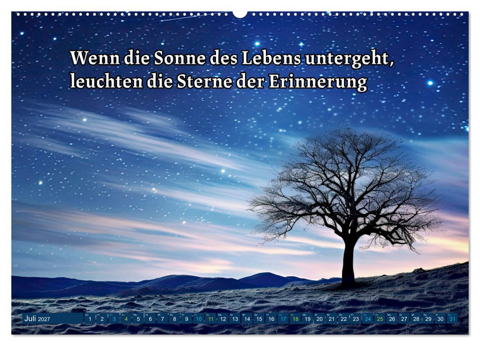 Innehalten in der Trauer - begleitet mit Gedanken (CALVENDO Premium Wandkalender 2027)