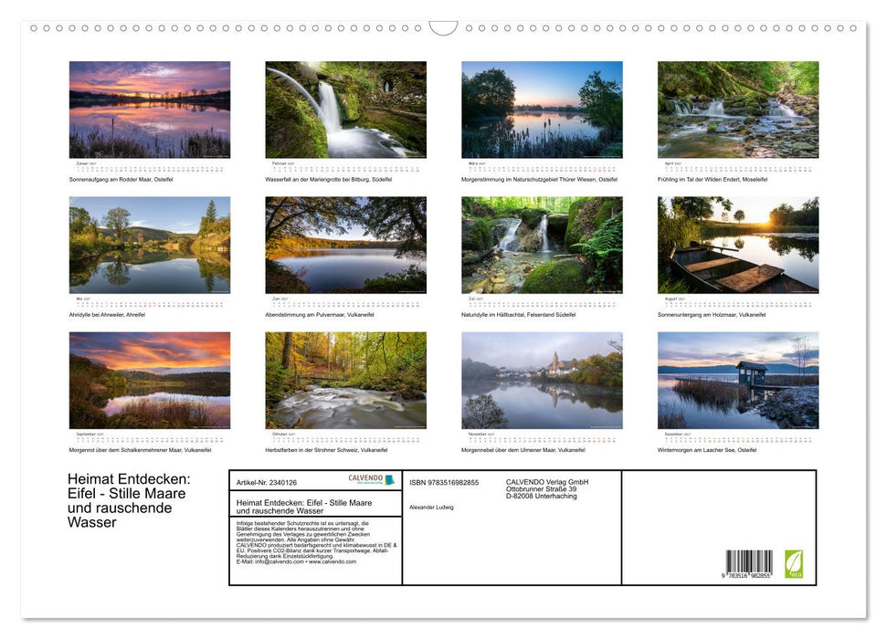 Heimat Entdecken: Eifel - Stille Maare und rauschende Wasser (CALVENDO Wandkalender 2027)