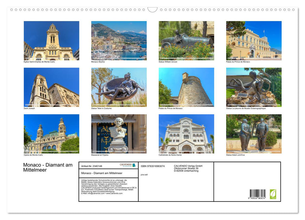 Monaco - Diamant am Mittelmeer (CALVENDO Wandkalender 2027)