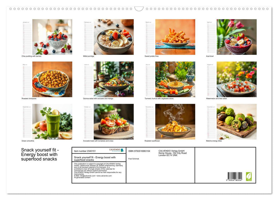 Snack yourself fit - Energy boost with superfood snacks (CALVENDO Monthly Calendar 2027)