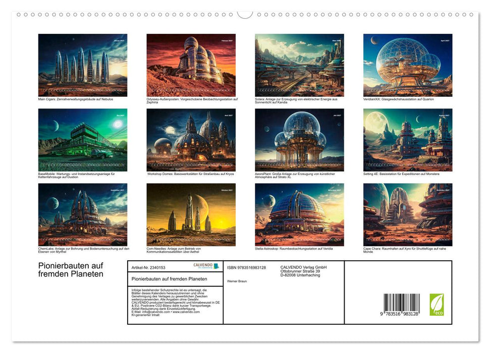 Pionierbauten auf fremden Planeten (CALVENDO Premium Wandkalender 2027)