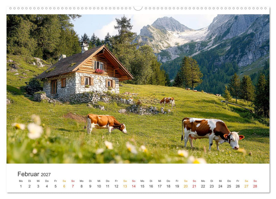 Glückliche Bergkühe - Leben auf der Alm (CALVENDO Premium Wandkalender 2027)