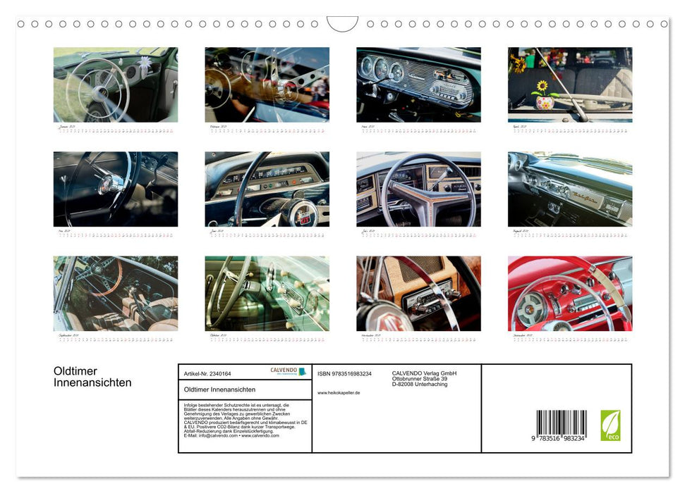 Oldtimer Innenansichten (CALVENDO Wandkalender 2027)