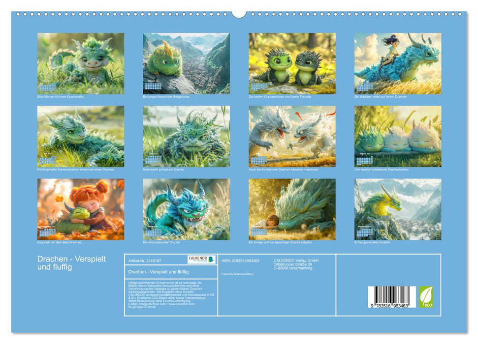 Drachen - Verspielt und fluffig (CALVENDO Premium Wandkalender 2027)