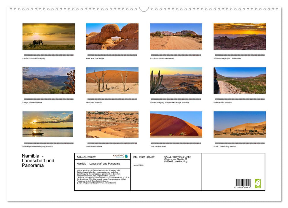Namibia - Landschaft und Panorama (CALVENDO Wandkalender 2027)