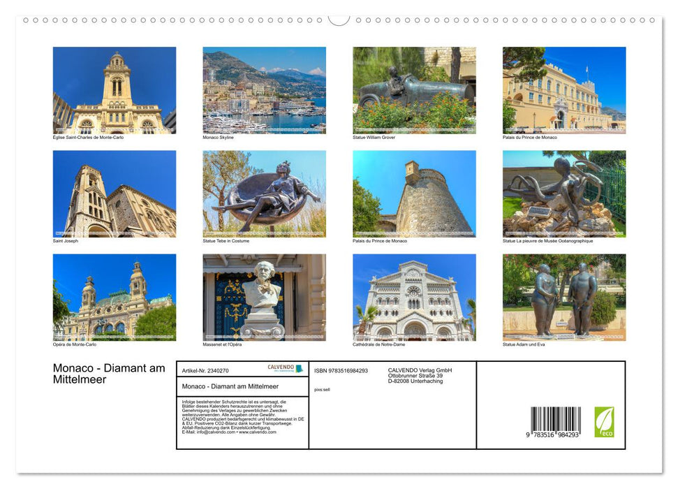 Monaco - Diamant am Mittelmeer (CALVENDO Premium Wandkalender 2027)