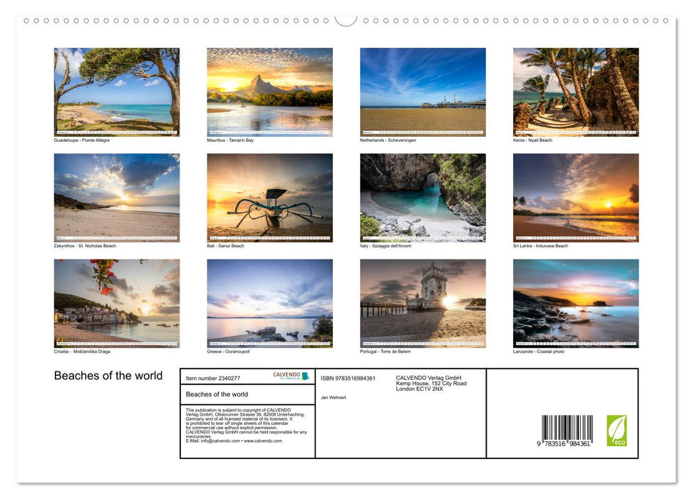 Beaches of the world (CALVENDO Premium-Calendar 2027)