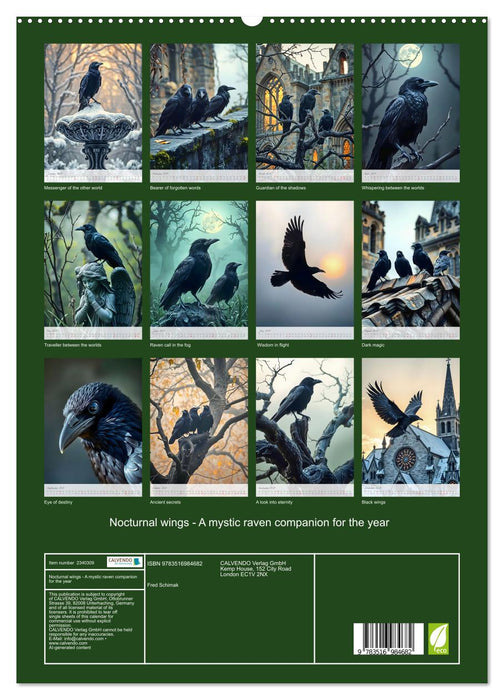 Nocturnal wings - A mystic raven companion for the year (CALVENDO Premium-Calendar 2027)