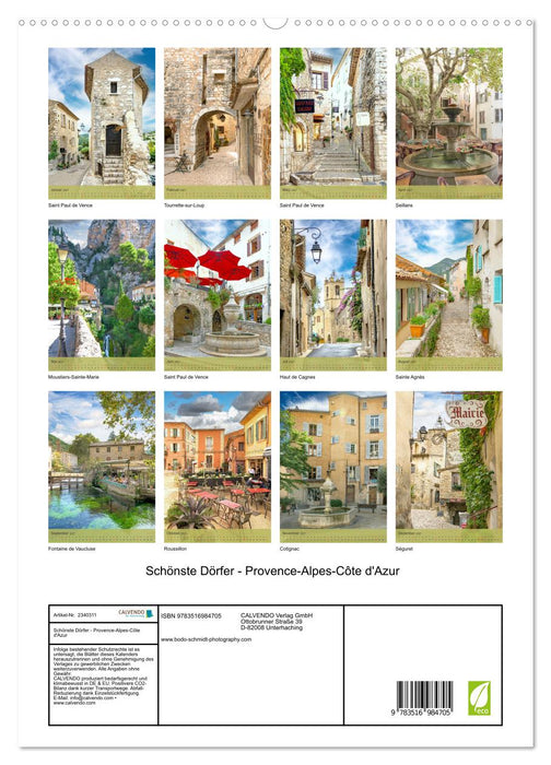 Schönste Dörfer - Provence-Alpes-Côte d'Azur (CALVENDO Premium Wandkalender 2027)