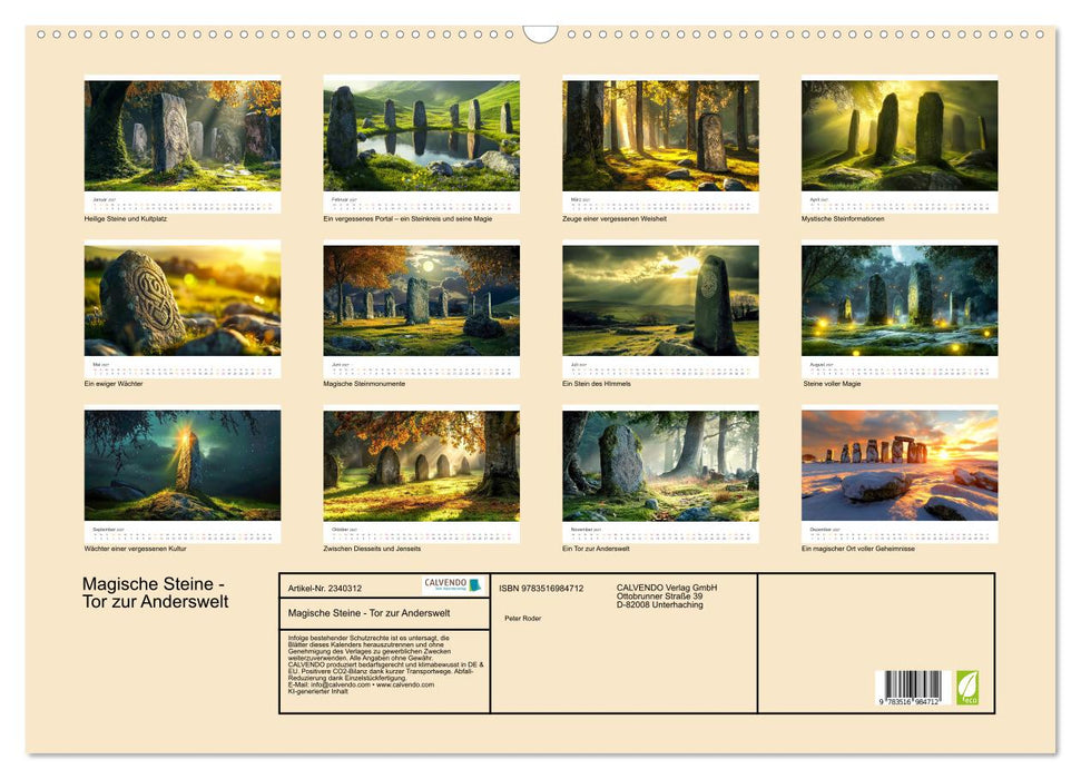 Magische Steine - Tor zur Anderswelt (CALVENDO Wandkalender 2027)