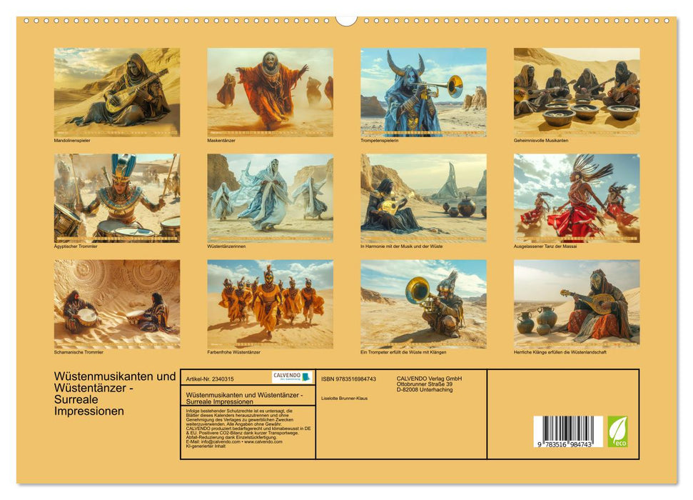 Wüstenmusikanten und Wüstentänzer - Surreale Impressionen (CALVENDO Premium Wandkalender 2027)