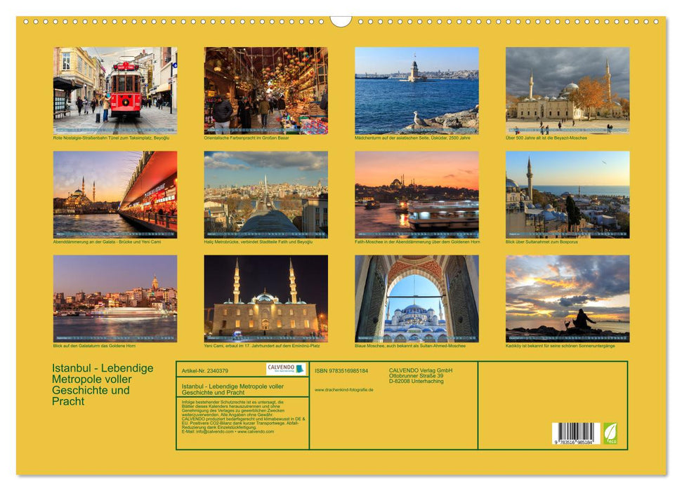 Istanbul - Lebendige Metropole voller Geschichte und Pracht (CALVENDO Wandkalender 2027)