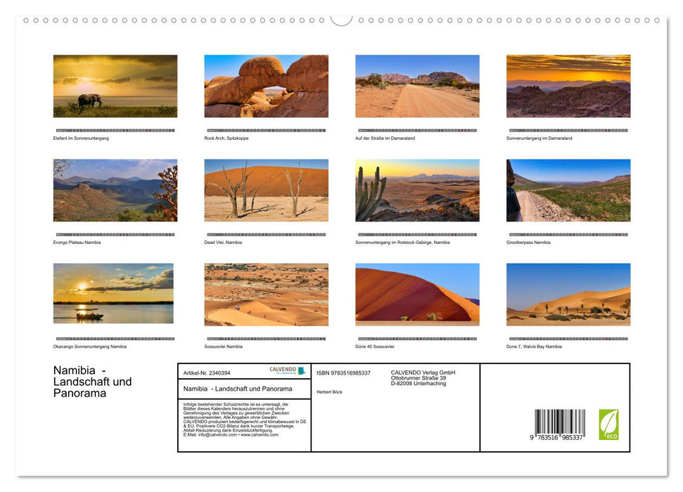 Namibia - Landschaft und Panorama (CALVENDO Premium Wandkalender 2027)