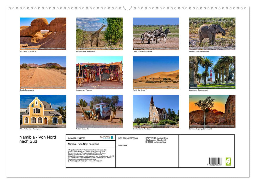 Namibia - Von Nord nach Süd (CALVENDO Wandkalender 2027)