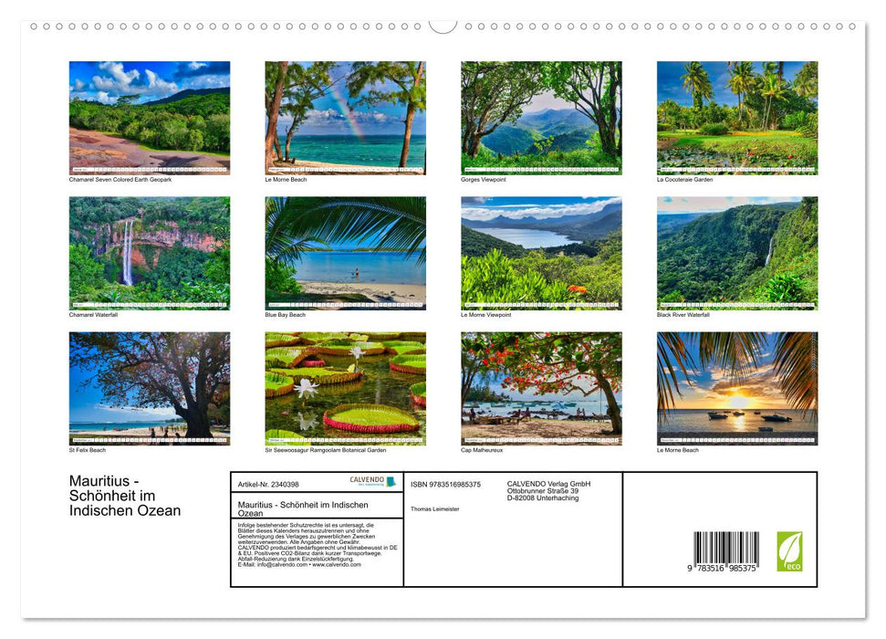 Mauritius - Schönheit im Indischen Ozean (CALVENDO Premium Wandkalender 2027)