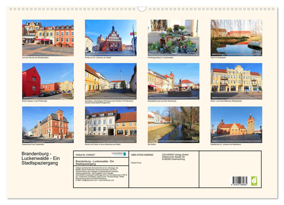 Brandenburg - Luckenwalde - Ein Stadtspaziergang (CALVENDO Wandkalender 2027)