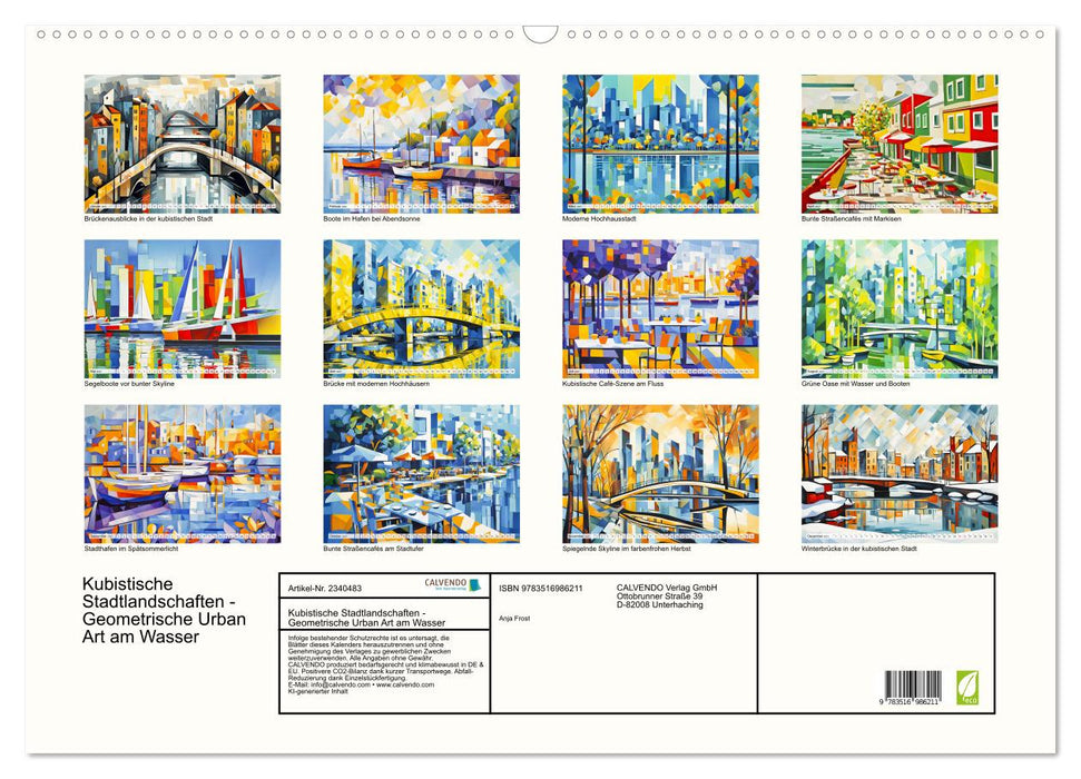 Kubistische Stadtlandschaften - Geometrische Urban Art am Wasser (CALVENDO Wandkalender 2027)