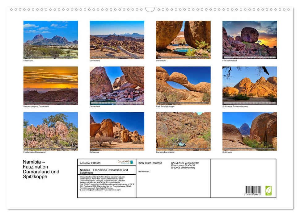 Namibia – Faszination Damaraland und Spitzkoppe (CALVENDO Wandkalender 2027)