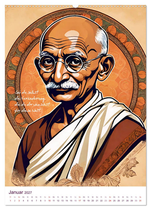 Mahatma Gandhi (CALVENDO Wandkalender 2027)