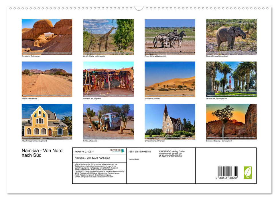 Namibia - Von Nord nach Süd (CALVENDO Premium Wandkalender 2027)