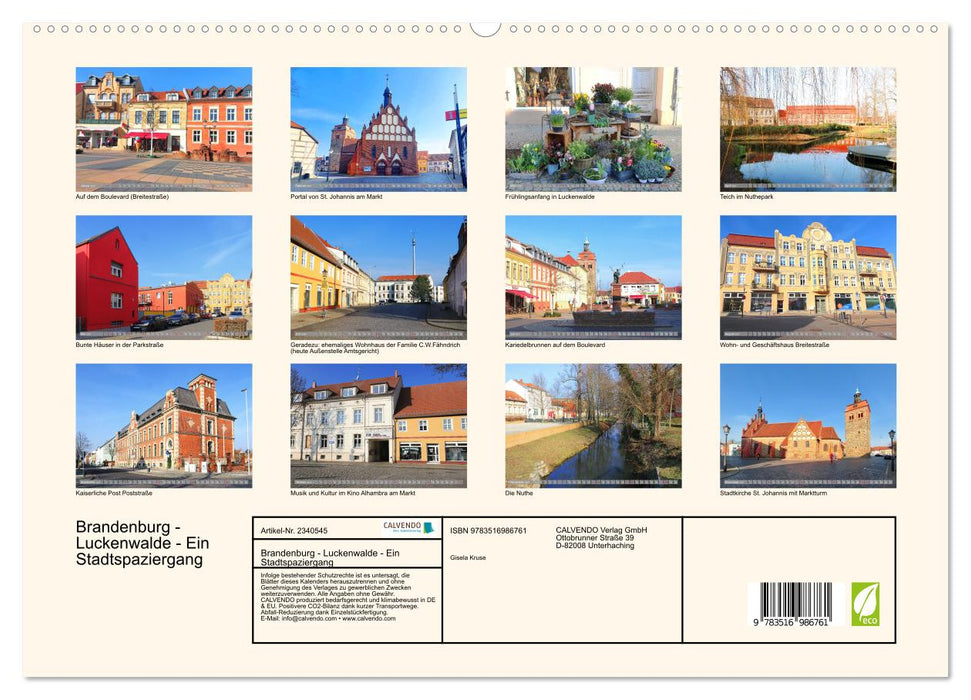 Brandenburg - Luckenwalde - Ein Stadtspaziergang (CALVENDO Premium Wandkalender 2027)