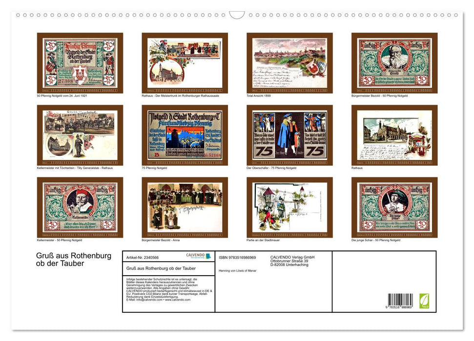 Gruß aus Rothenburg ob der Tauber (CALVENDO Wandkalender 2027)