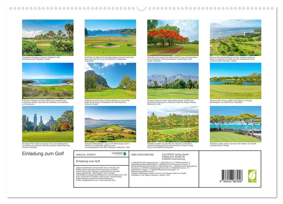 Einladung zum Golf (CALVENDO Premium Wandkalender 2027)