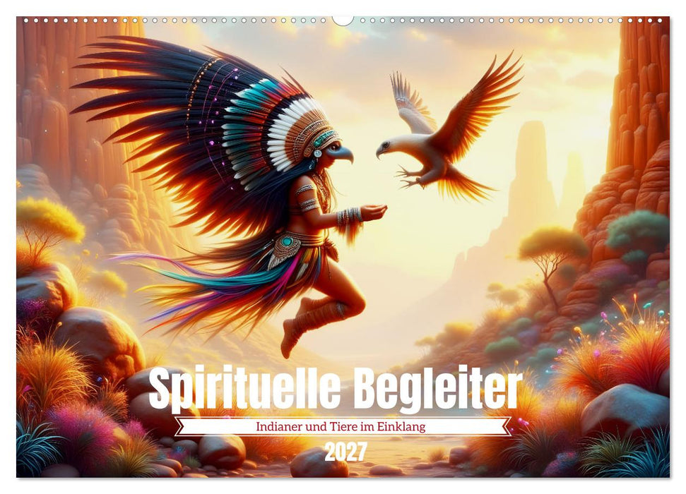 Spirituelle Begleiter - Indianer und Tiere im Einklang (CALVENDO Wandkalender 2027)