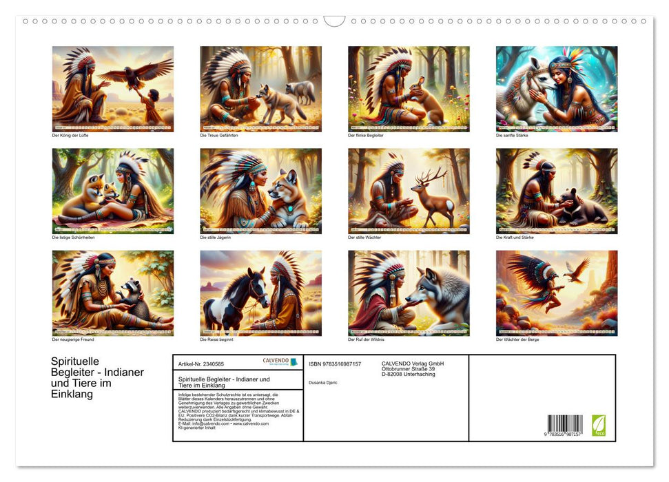 Spirituelle Begleiter - Indianer und Tiere im Einklang (CALVENDO Wandkalender 2027)