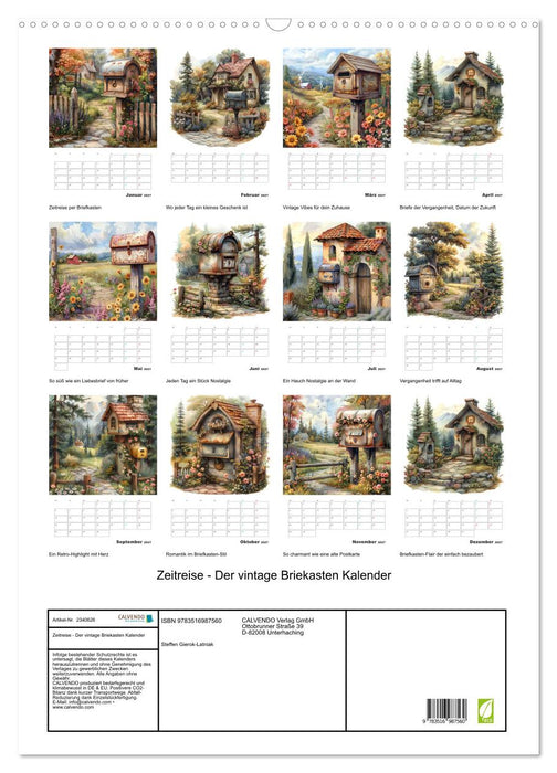 Zeitreise - Der vintage Briekasten Kalender (CALVENDO Wandkalender 2027)