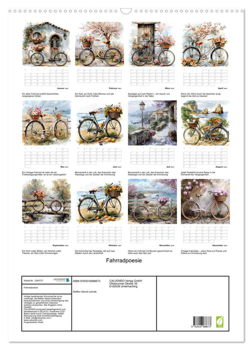 Fahrradpoesie (CALVENDO Wandkalender 2027)