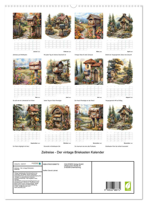 Zeitreise - Der vintage Briekasten Kalender (CALVENDO Premium Wandkalender 2027)