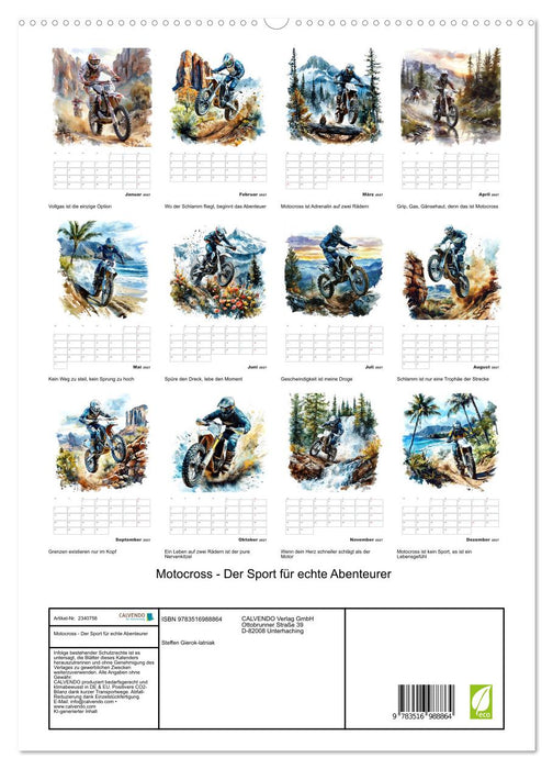 Motocross - Der Sport für echte Abenteurer (CALVENDO Premium Wandkalender 2027)