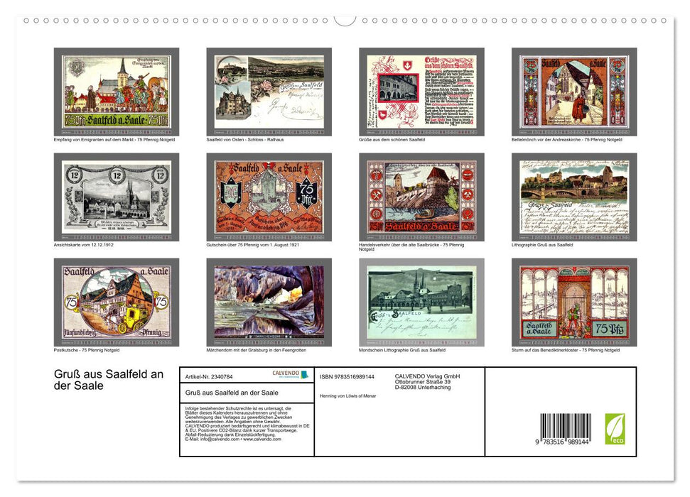 Gruß aus Saalfeld an der Saale (CALVENDO Premium Wandkalender 2027)