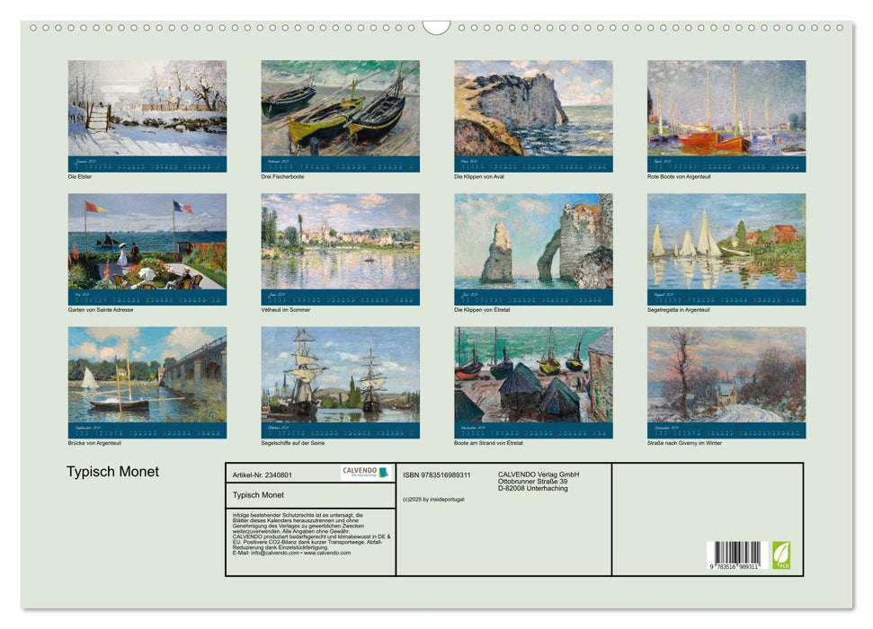 Typisch Monet (CALVENDO Wandkalender 2027)