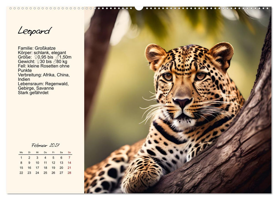 Zwölf Raubkatzen im Portrait (CALVENDO Wandkalender 2027)