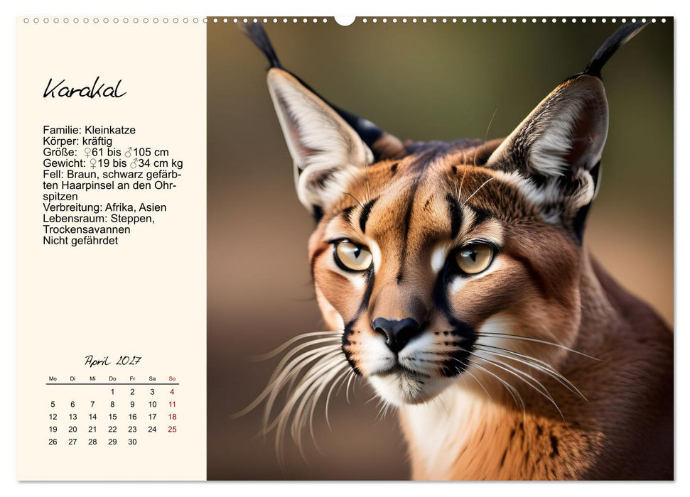 Zwölf Raubkatzen im Portrait (CALVENDO Wandkalender 2027)
