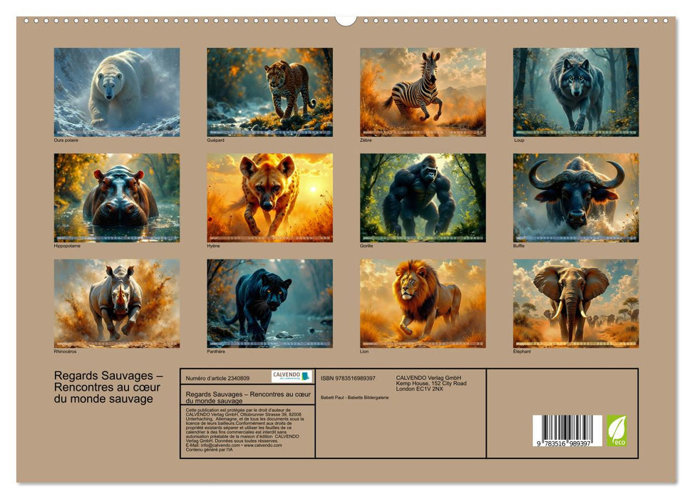 Regards Sauvages – Rencontres au cœur du monde sauvage (CALVENDO Calendrier supérieur 2027)