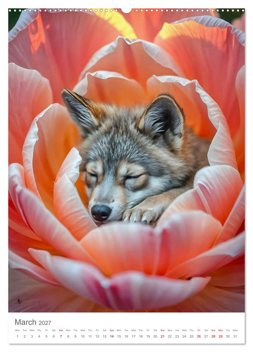 Forest babies asleep in flowers (CALVENDO Monthly Calendar 2027)