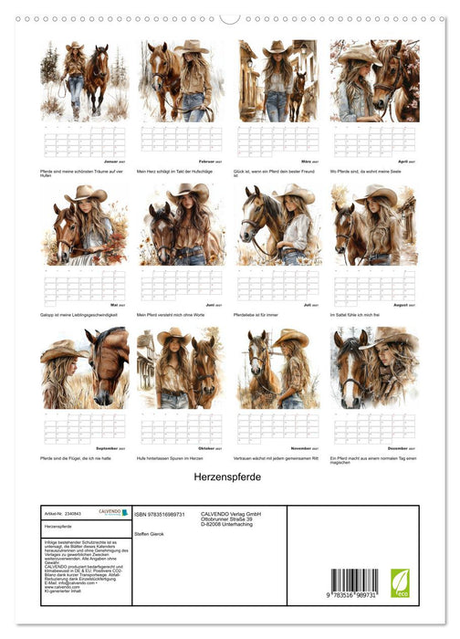 Herzenspferde (CALVENDO Premium Wandkalender 2027)