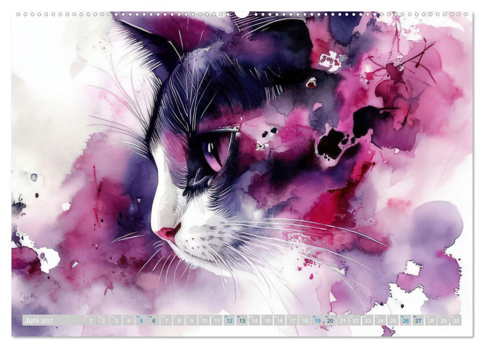 Katzensymphonie in Aquarell (CALVENDO Wandkalender 2027)